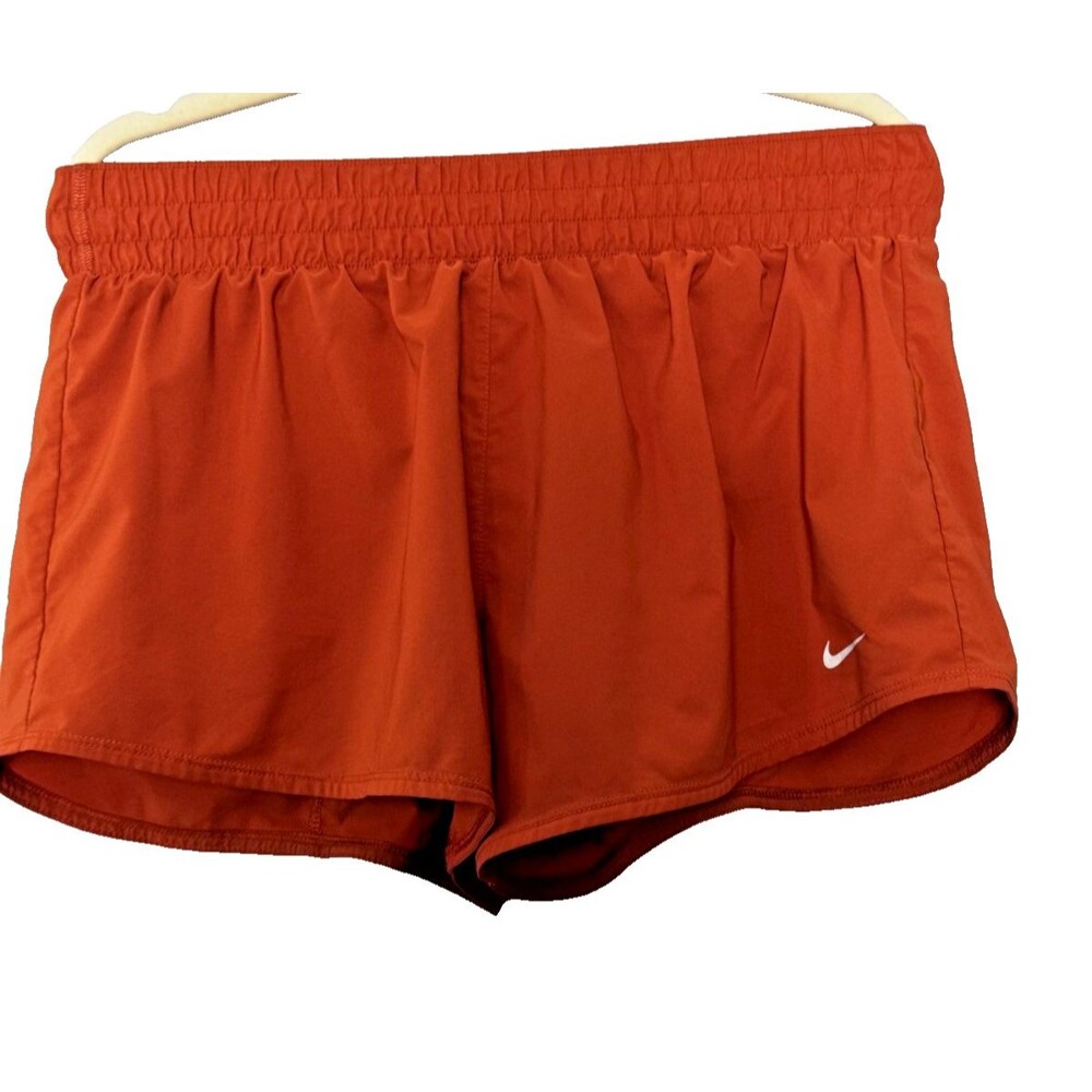 NIKE Athletic Running Large Women's Orange Shorts Burnt Texas Exclusive Color